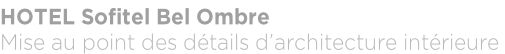 HOTEL Sofitel Bel Ombre Mise au point des détails d’architecture intérieure